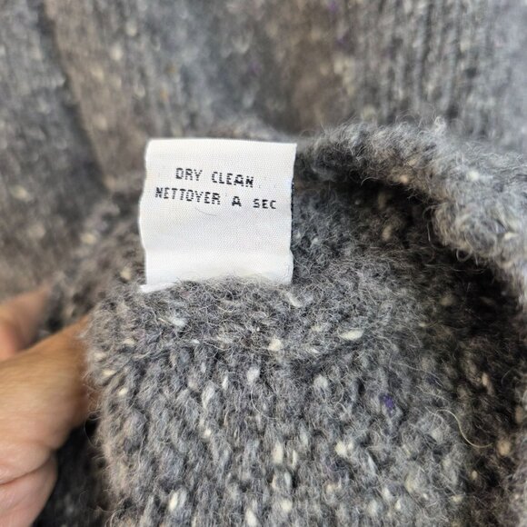 Talbots Made In Italy Womens Medium Zip Front Gray Wool Blend Grandpa Sweater - Picture 5 of 7